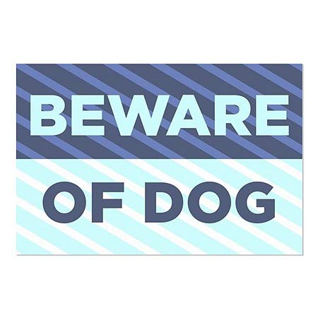 CGSIGNLAB | Cuidado com o cão -Stripes Blue Janela se apegando | 30 x20