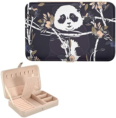 Innwgogo Floral Panda Small Jewelry Box PU Couro Jóias Organizador de Viagem Caixa de Jóias de Bridesmaid para Brincho Pingente