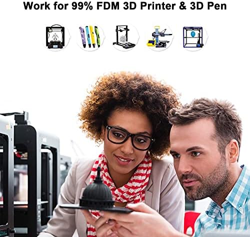 Pacote de filamentos de impressora 3D AMOLEN, Filamento PETG 1,75 mm, claro/branco, vermelho, verde, filamento azul, filamento transparente