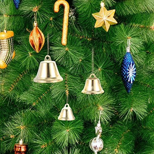Toyvian Papai Noel Sleigh Toy Golden Bell Ornamentos: Árvore de Natal Decoração de Casamento Árvore de Natal Pingentes 60pcs Papai