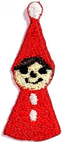 Kleenplus 2pcs. Mini bruxa Little Red Sew Iron em manchas bordadas desenho animado adesivo de moda artesanato Acessório Costura Diy