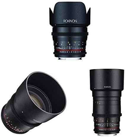 Rokinon Cine DS telefoto Cine Lens Pacote - 50mm + 85mm + 135mm para Canon