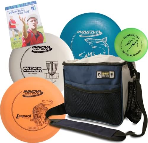 Conjunto de iniciantes para crianças de disco infantil - discos super leves Innova para jovens e crianças - inclui bolsa, motorista, gama média, putter + mini, regras e adesivos