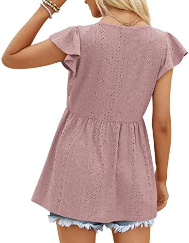 Pacote de camisa miashui para mulheres feminino grande botão sólido v pescoço de camiseta sólida pullover de moda para mulheres