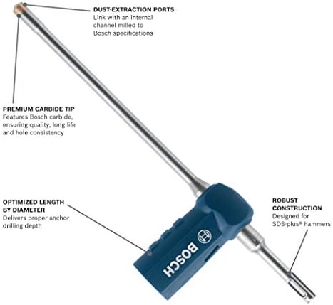 Bosch DXS5081 1-3/8 pol. x 16 in. x 24 pol. SDS-MAX® Speed ​​Clean ™ Dust Extração Bit