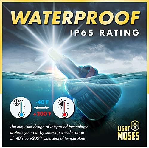 Light Moses H11 9005 Dois conjuntos LED BULS PRESMIUR 360 graus 6.000K Sky White Real 10.000lm Super Brilhante Alta Baça Lonita