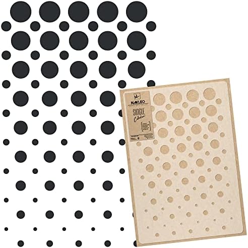 Estêncil de parede de plástico reutilizável nakleo - 59x95cm / 23 x 37 - círculo geométrico de meio -medone - papel de parede