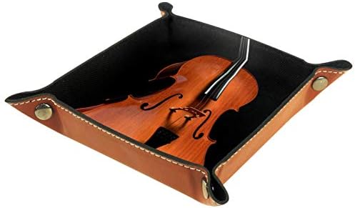 Bandejas de mesa de escritório Muooum, violoncelo marrom violoncello, caixa de manobrista de couro caixas de sorda