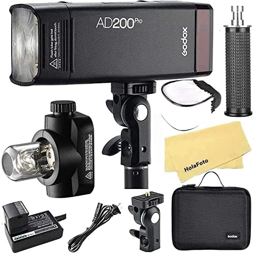 Godox Ad200 Pro ad200Pro flash para câmeras Sony Canon Nikon Fujifilm Fuji Olympus, TTL 2.4G HSS 1/8000s, 2900mAh Bateria, 500 flashes de potência completos, 0,01-1.8s Reciclagem, lâmpada nua/Speedlite Fresnel Flashes flash