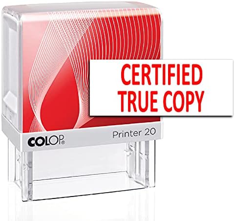 Certificado True Cópia Colop Self -Emking Office Statioy Felacionamento personalizado Carimbo de borracha P20 Mini Stamper Pré -tinto Carimbo de tinta Vermelho 14 x 38 mm