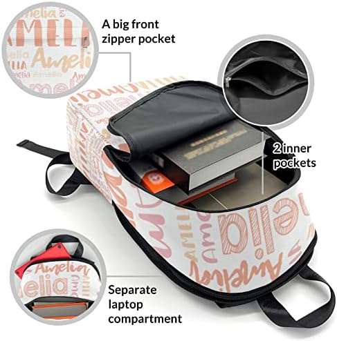 Neniftic Custom Mackpacks com Nome Bookbag personalizado para meninas Mochilas personalizadas para meninos Backpack de viagem