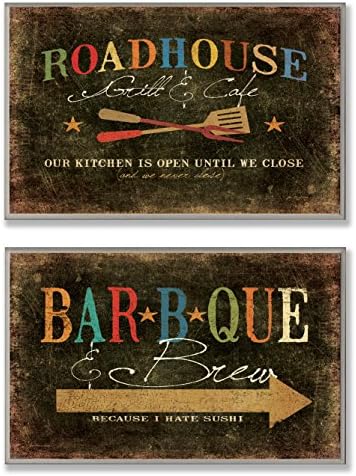 Stuell Home Décor Roadhouse Grill Bib e Brew Duo Kitchen Wall Plate, 10 x 0,5 x 15, orgulhosamente feita nos EUA
