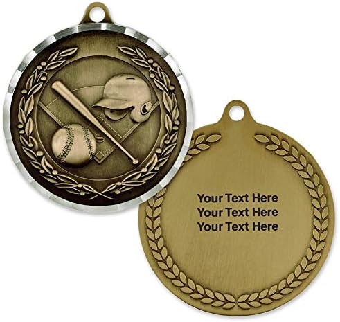 Medalha de esportes de beisebol de diamante personalizado gravável Pinmart gravável