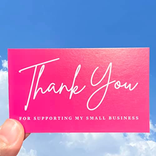 RXBC2011 Obrigado por apoiar meu pequeno pacote de cartões de visita Inserir para Notas de Apreciação de Clientes de Negócios Online Pacote de 100 Pink
