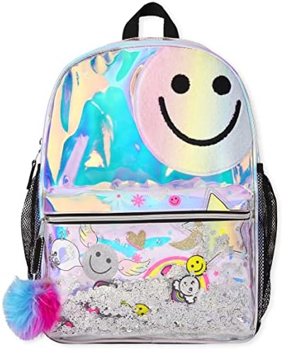 As mochilas da escola unissex da criança infantil, Hollográficos Happy Face, No_Size