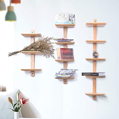 Pibm elegante prateleira de simplicidade de parede montada rack flutuante prateleiras de madeira de madeira de madeira coleta de