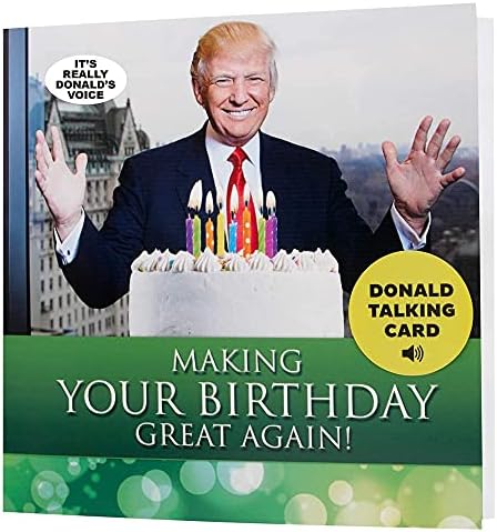 Cartão de aniversário de Trump falando - um dos melhores presentes de Donald Trump já criados - deseja feliz aniversário na voz real de Trump - cartão de aniversário engraçado para o marido - o melhor cartão de aniversário para papai