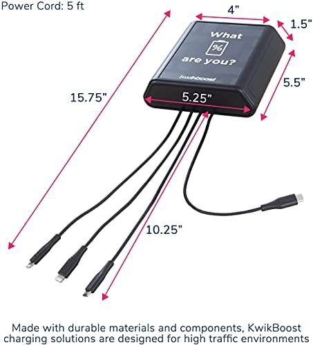 KWIKBOOST MINI CARGA TAPE DE TABELA DE CURSO. Carrega 4 telefones a toda velocidade. Opção acessível para dormitórios,