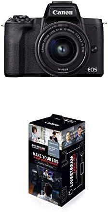 Canon EOS M50 Mark II Body Black & Acessórios Kit de partida para EOS M50 Mark II, M50, M200