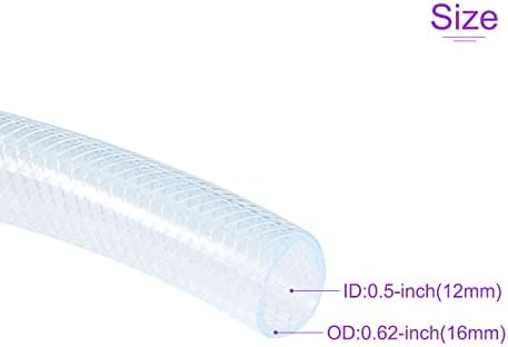 DMIOTECH 12mm ID 16mm od OD Tubos de mangueira flexíveis de tubo de PVC para o tubo de água do jardim, 1 metro de comprimento