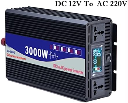 Inversor de onda senoidal pura 12V 24V 48V 60V a AC 220V 3000W Faça de alimentação portátil Voiva de tensão de carro inversor