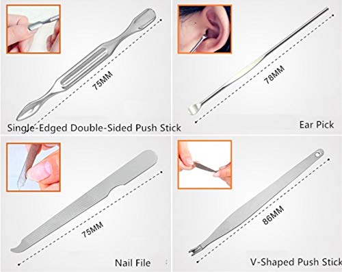 OkBool 12pcs Flor Aço inoxidável Clipper Cuidado Manicure e Pedicure Conjunto de Viagens e Grooming Kit