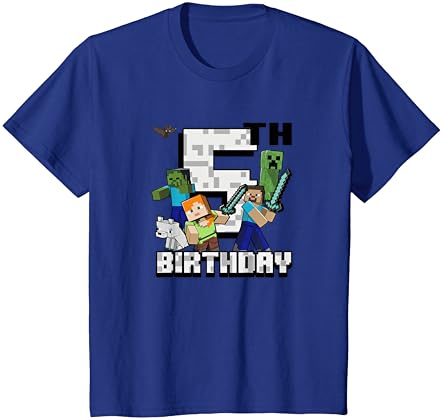 Grupo Minecraft Shot Feliz 5º aniversário camiseta