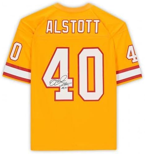 Emoldurado Mike Alstott Tampa Bay Buccaneers autografados Orange Mitchell & Ness Replica Jersey - Jerseys autografadas da NFL