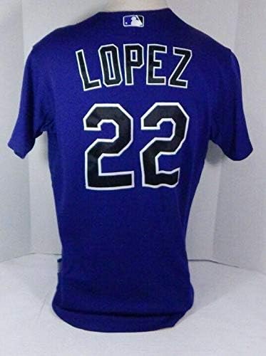 2011 Colorado Rockies Jose Lopez 22 Jogo usou Purple Jersey DP04417 - Jerseys MLB usada para jogo MLB