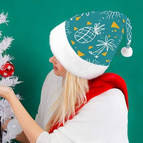 Chapéu de Papai Noel de Natal, Chapéu de Férias de Natal de abacaxi tropical para adultos, Hats de Natal de Comforto Unisex para Chapéus