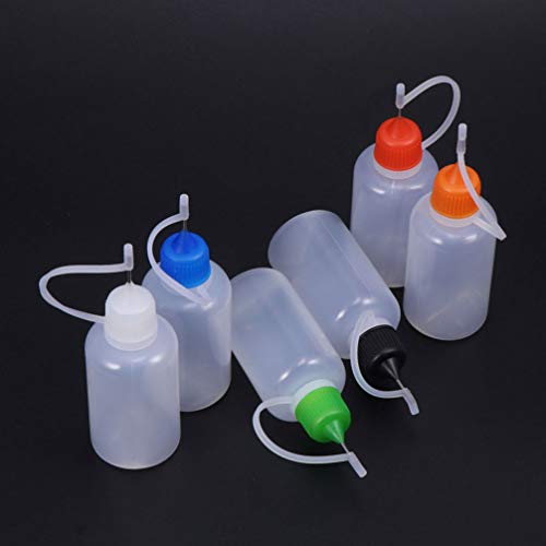 Garrafas de ponta de aplicativo de agulha de cura de 20pcs garrafas de cola translúcidas garrafas girotas plásticas