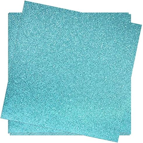 Cardstock de glitter de crafasso não-galinha, 12 x 12 300gms, 15 folhas, aqua