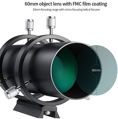 Finderscope, 60mm Guia Scope FinderScope para telescópio astronômico de 240 mm de razão focal focal focal guidscope com focinho helicoidal