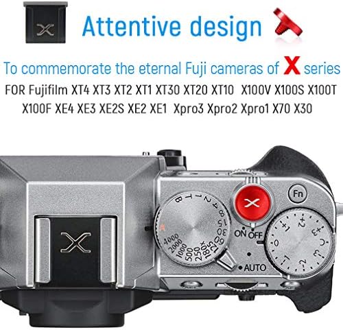 Câmera de metal Tampa de tampa de sapato quente Cap compatível com Fuji Fujifilm Xe4 XT4 XT3 XT30 XPRO3 etc + 3 x Botão de