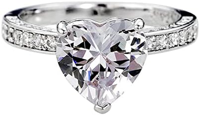 Anéis para mulheres 2023 Presentes de aniversário Moda Moda Feminino Feminino Coração Zirconia Anel de noivado de anel de diamante