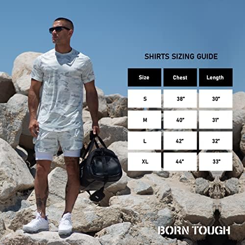 Born Houd Air Pro Men's Workout Short Sleeve Sleeve Camisa de exercícios para masculino verdadeiro, camisa de ginástica