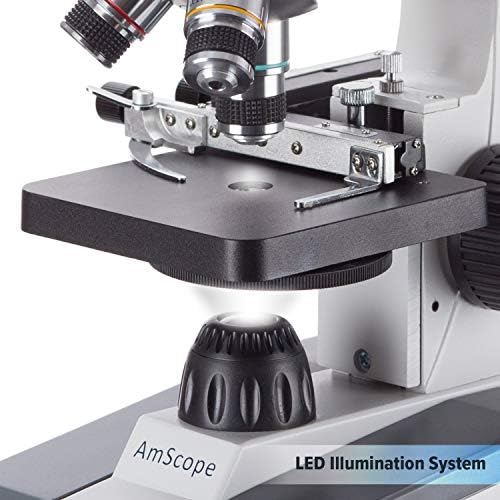 AMSCOPE M150C-I 40X-1000X Lentes de vidro óptico All-Metal Lentes sem fio Microscópio de composto biológico LED e opto-edu