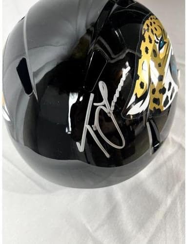 Trevor Lawrence assinou autógrafos Jacksonville Jaguars em tamanho grande fanático por capacete - capacetes NFL