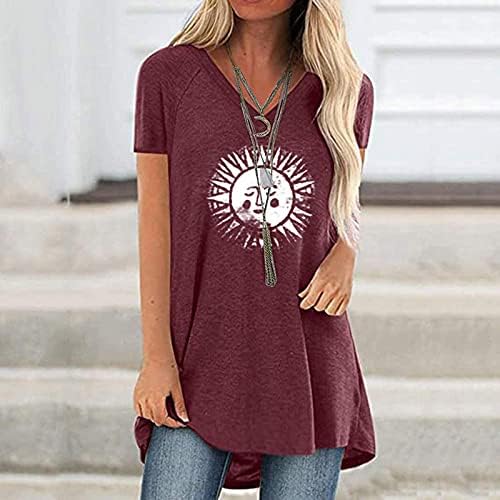 Tops for Women Casual Summer Tunics Tops Casual Plus Tamanho Impressão