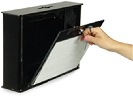 Caixa de queda de bloqueio de acrílico preto com suporte de sinal de acrílico transparente, painel de paredes, anti-roubo,