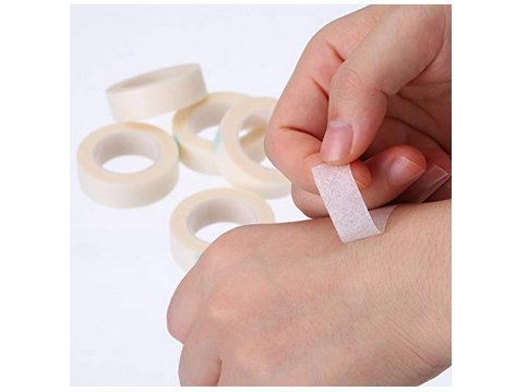 Woiwo 5 rolos fitas de cílios de papel branco fita de tecido de tecido de papel - Para suprimento de extensão de cílios