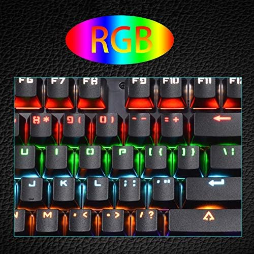 Gaming com fio 87 keys eixos verdes russo/inglês teclado mecânico ergonômico RGB LED LUGTER USB PC Teclado para laptop