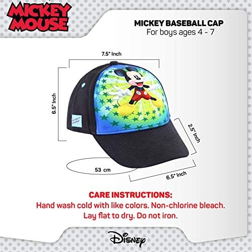 Capinho de beisebol dos meninos da Disney, Mickey Mouse Ajustável Capéu de criança, idades de 2 a 4 ou chapéus para