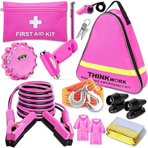Kit de emergência de carros de pensamento para meninas adolescentes e presentes de dama, kit de assistência na estrada