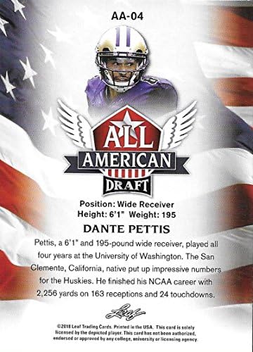 2018 Leaf Draft All-American AA-04 Dante Pettis NM-MT