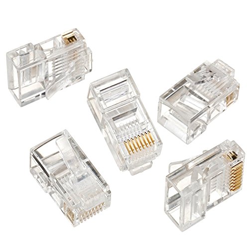 MacLean 100x RJ45 8P8C Conector de plugue de extremidade modular para cabos de rede Ethernet