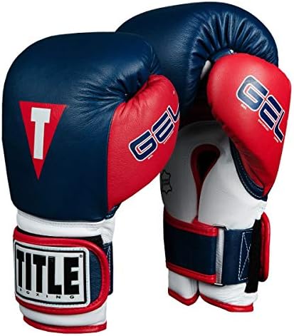 Título Boxing Gel World V2T Bag Luvas, Marinha/Vermelha/Branca, Média