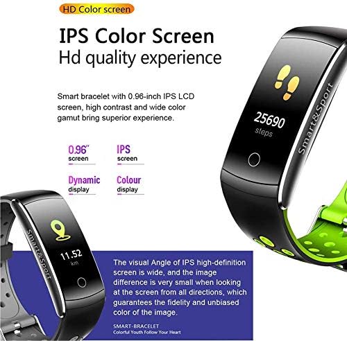 GPPZM HK Fitness Tracker Tracker Watch com frequência cardíaca Monitor de pressão arterial Pulseira inteligente de
