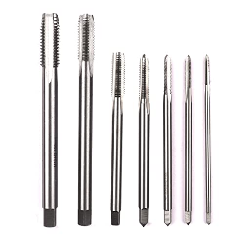 ATELEE METRIC MACHET TOP, 7PCS HSS Mão direita Fluta reta estendida Tap M3-M12