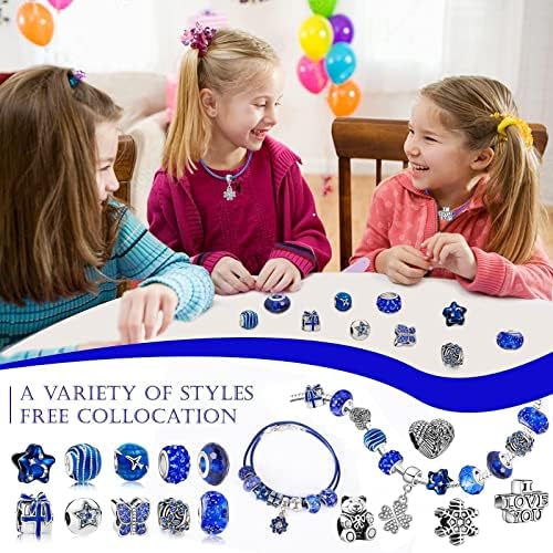 Mjarttoria Bundle-Blue Jewelry Advent Calendar 2022 para Jóias de Jóias Blue Girls Countdown de Natal e Jóias DIY